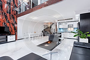 Luxury designed two-storied apartment interior