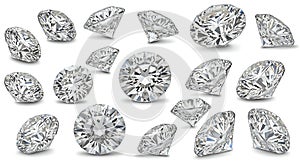 Luxury diamond arrangement on white surface