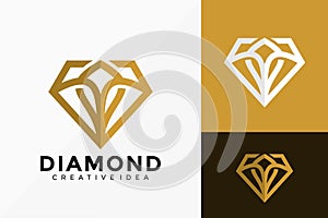 Luxury Diamond Fashion Logo Vector Design. Abstract emblem, designs concept, logos, logotype element for template