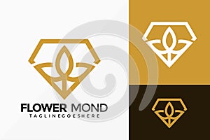 Luxury Diamond Flower Logo Vector Design. Abstract emblem, designs concept, logos, logotype element for template