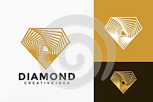 Luxury Diamond Jewellery Logo Vector Design. Abstract emblem, designs concept, logos, logotype element for template