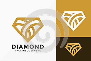 Luxury Diamond Stone Logo Vector Design. Abstract emblem, designs concept, logos, logotype element for template
