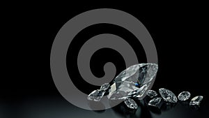 Luxury diamonds on black backgrounds