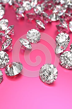 Luxury diamonds on color background