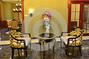 Luxury dining room at night