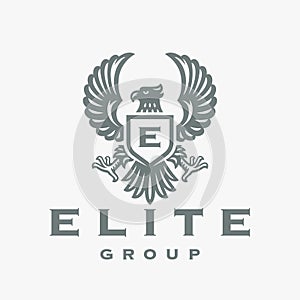 Luxury eagle crest monogram logo