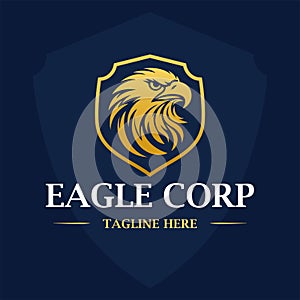 Luxury eagle head logo design template