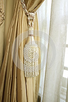 Luxury elegance vintage curtain drape.