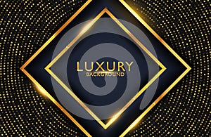 Luxury elegant Abstract black and shiny gold geometric background