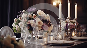 Luxus elegantný svadba recepcia stôl usporiadanie 