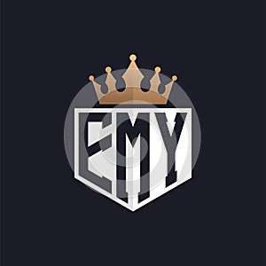 Luxury EMY Logo with Crown. Elegant Initials EMY Letter Logo for Exclusive Brands. Letter EMY Monogram for High-End Businesses photo