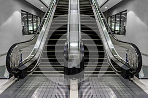 Luxury escalators, modern, with a staircase that looks good with class