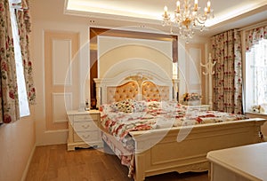 Luxury expensive bedroom interior