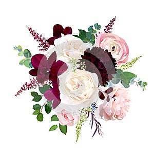 Luxury fall flowers vector bouquet.