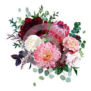 Luxury fall flowers vector bouquet