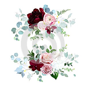 Luxury fall flowers vector bouquets