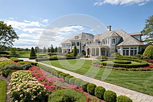 Luxury family house with landscaping photo