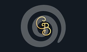 Luxury fashion initial letter CB logo
