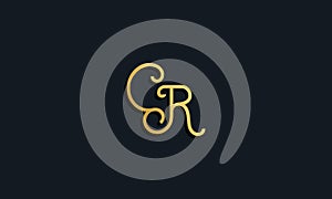 Luxury fashion initial letter CR logo