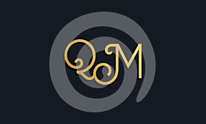 Luxury fashion initial letter QM logo