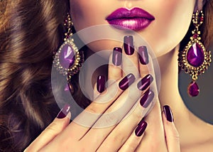Luxury fashion style, nails manicure. photo