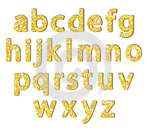 Luxury festive Golden glitter sparkling alphabet letters