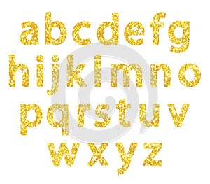 Luxury festive Golden glitter sparkling alphabet letters