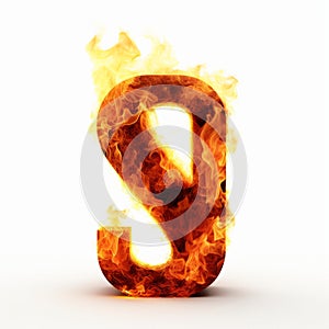 Luxury Fire Alphabet Letter 2 On White Background