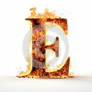 Luxury Fire Text Effect With Burning Letter E