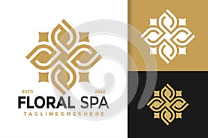 Luxury Floral Spa Bloom Logo Design, brand identity logos vector, modern logo, Logo Designs Vector Illustration Template