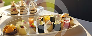 Luxury food service, appetisers by a waiter at a wedding celebration or formal event in classic English style at luxurious hotel