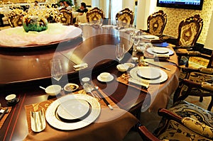 The luxury formal dinner setting photo