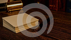 Luxury Fountain Pen and Notepad on Desk