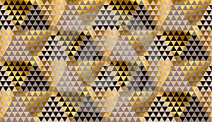 Luxury geometry black, gold and beige seamless vector