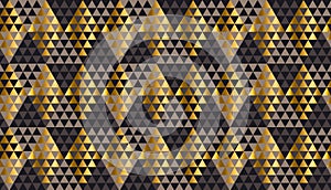 Luxury geometry black, gold and beige seamless vector