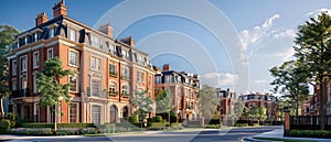 Luxury Georgian townhouse apartments in London UK popular in historic city areas. Concept Luxury Accommodation, Historic City,