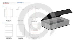 Luxury gift or cosmatic rigid box dieline template