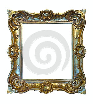 Luxury gilded frame. Isolated over white