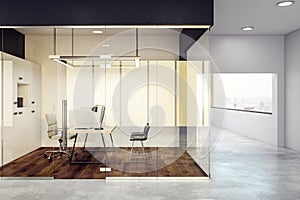 Luxury glass office interior