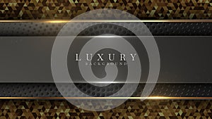 Luxury gold background Along with the effect of geometric shapes, triangles shine. Abstract backdrop vector illustration