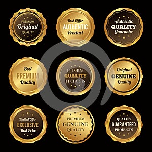 Luxury gold badges and labels premium quality product