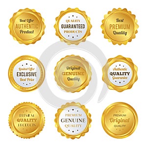 Luxury gold badges and labels premium quality product