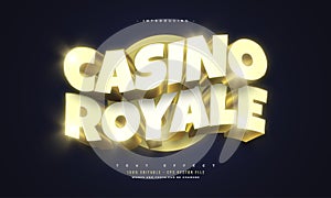 Luxury Gold Casino Royale Text Style with 3D Effect