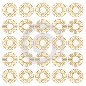 Luxury Gold Circles on White Pattern Texture Background