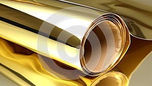 Luxury gold colored abstract design on smooth metal sheet publication generated by AI