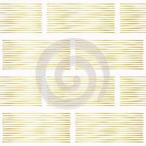 Luxury Gold Foil Geometric Stripes Vector Pattern Hand Drawn Abstract Lines