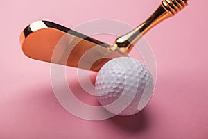 Luxury gold golf club and balls