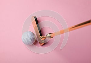 Luxury gold golf club and balls