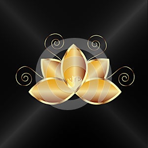 Luxury gold lotus symbol id card business logo design logo id card business image