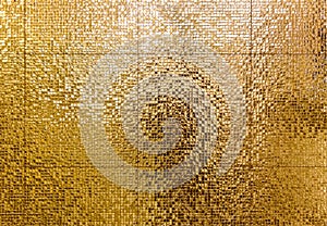 Luxury gold mosaic tiles background for bathroom or toilette tex